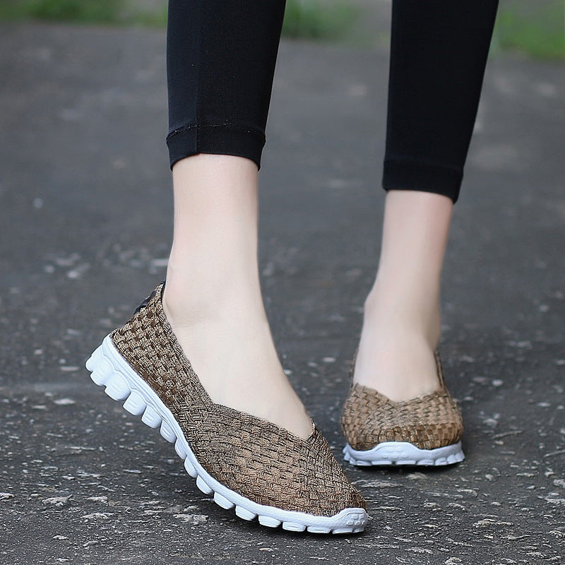 Women's Slip-On Canvas Shoes - Beijing Style Flat Shoes