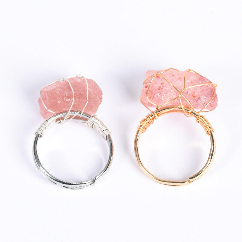 Natural Amethyst Adjustable Fashion Ring