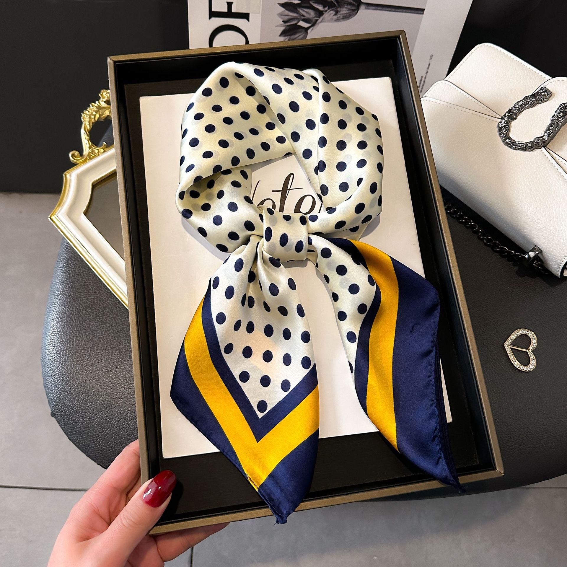 New Striped Silk Scarf - Stylish Professional Accessory