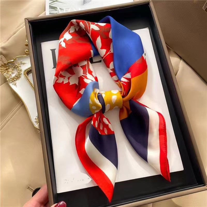 Fashionable Silk Scarf for Women - Versatile Small Square