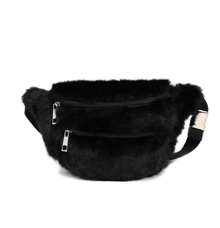 Plush Crossbody Bag and Waist Bag Combo
