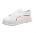 Casual Platform Sneakers - Versatile White Flat Shoes