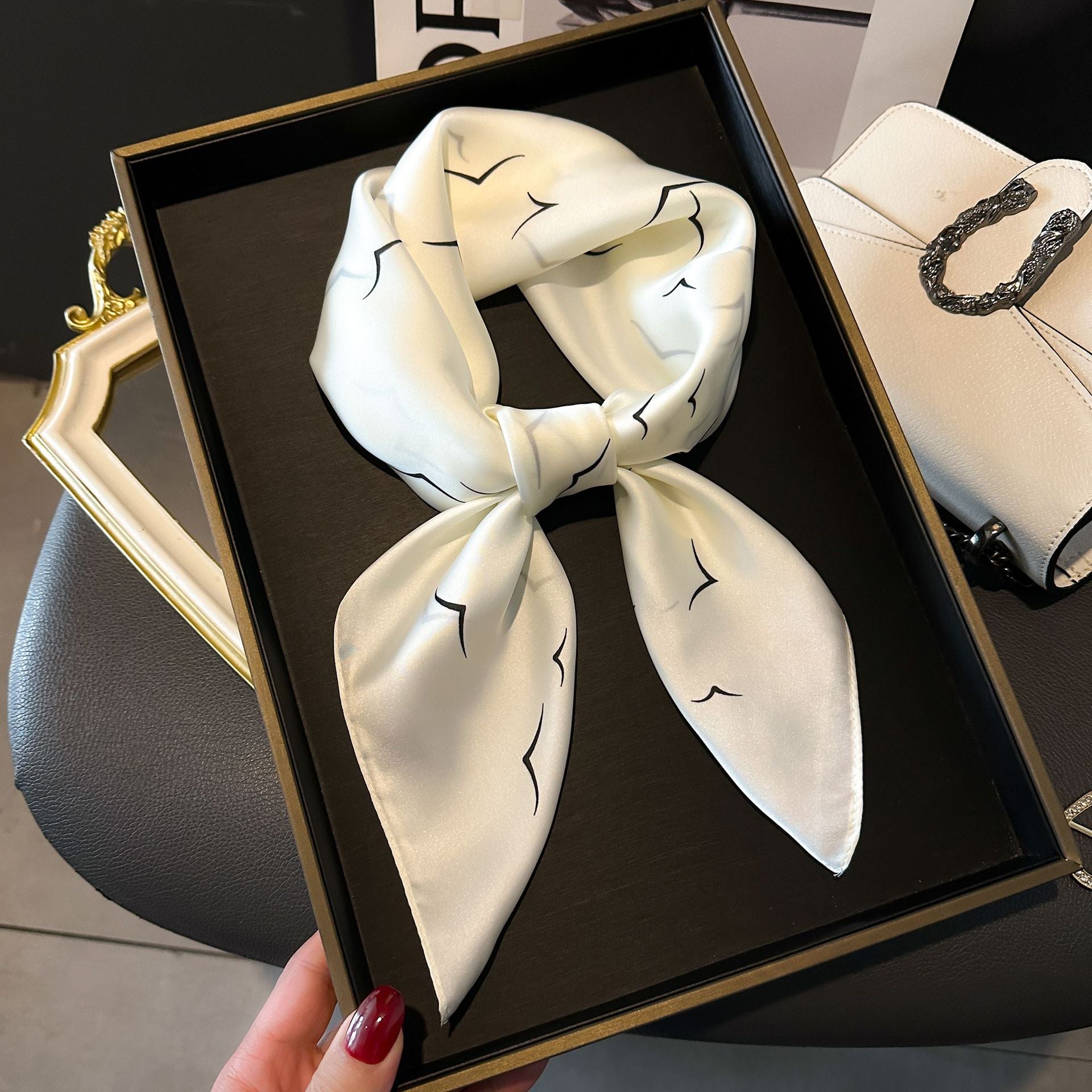 New Striped Silk Scarf - Stylish Professional Accessory