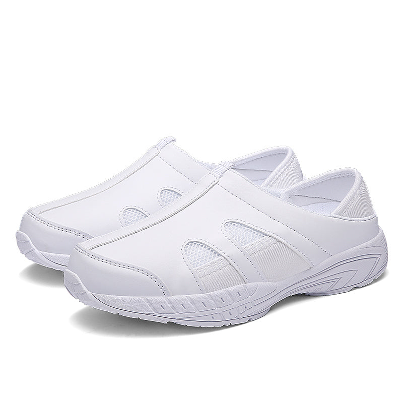 Chaussures plates, baskets blanches, chaussures d'infirmière