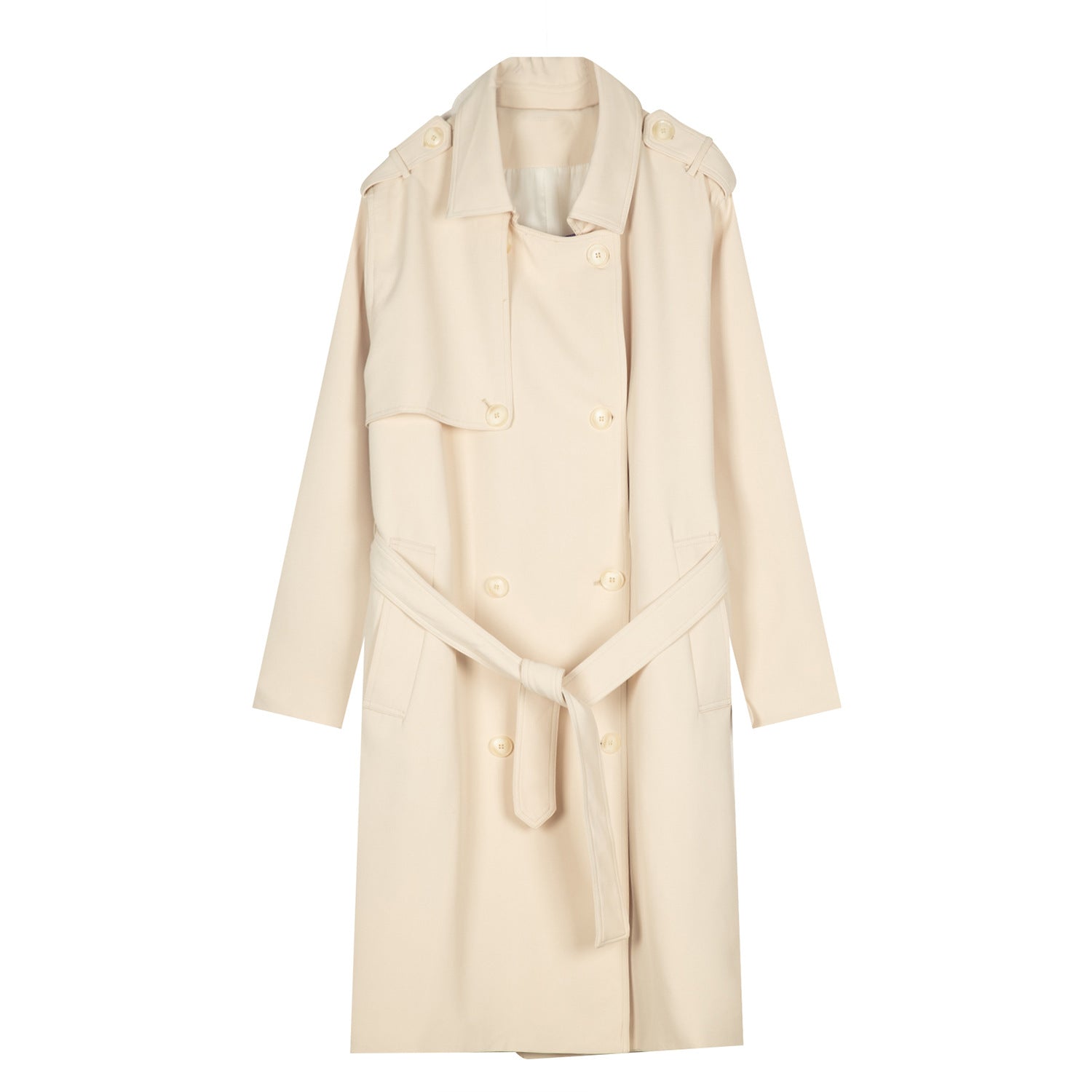 Men's Double Breasted Simple Trench Coat with Belt