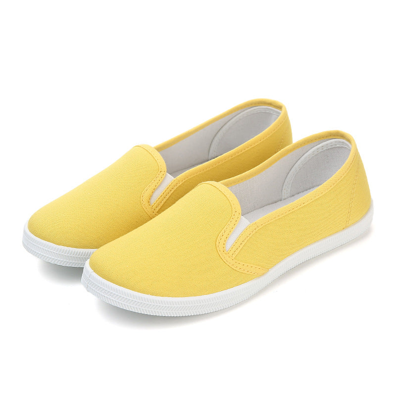 Women's Slip-On Low-Cut Canvas Sneakers (White)