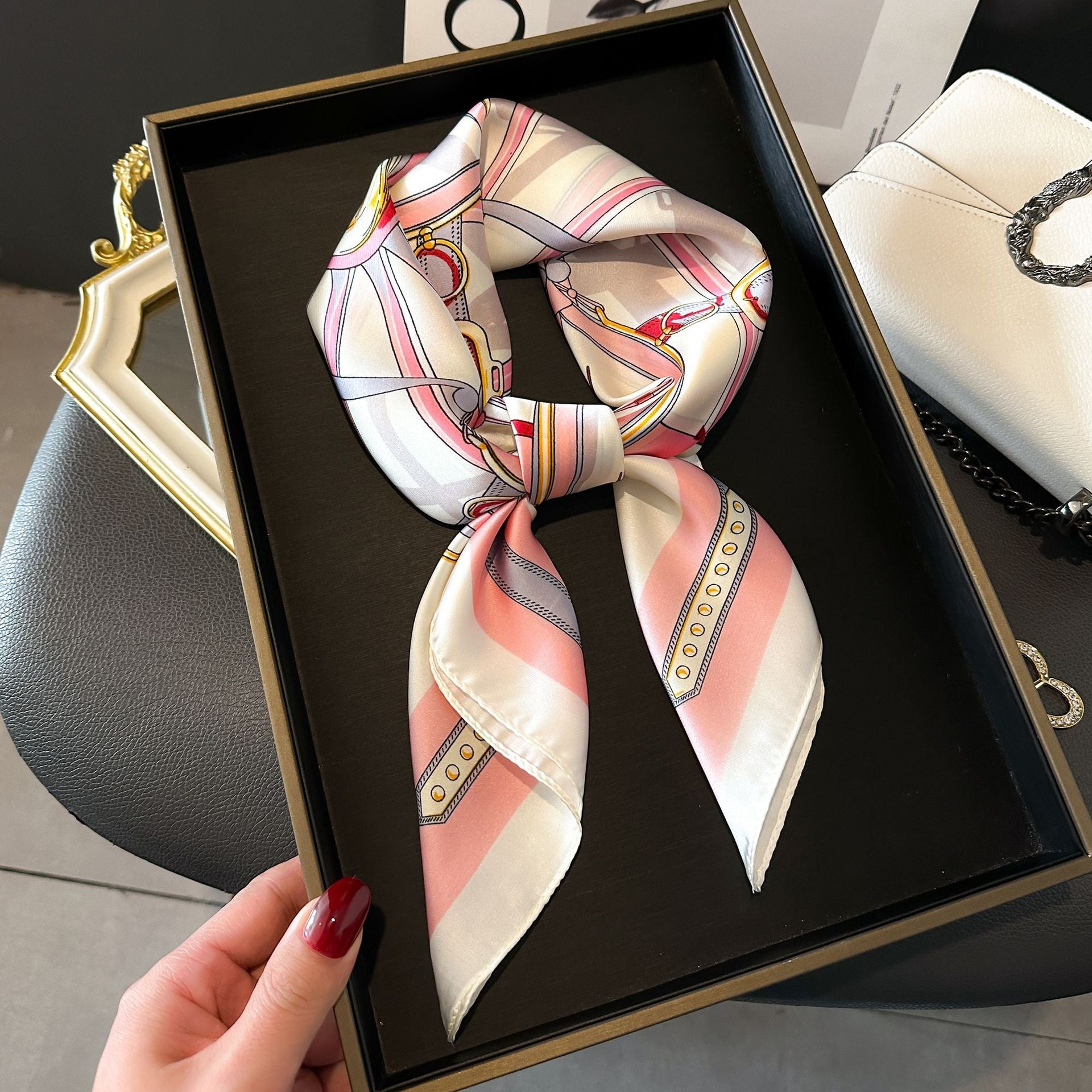 New Striped Silk Scarf - Stylish Professional Accessory