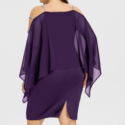 2019 Plus Size Bodycon Skirt, Solid Color Off-Shoulder