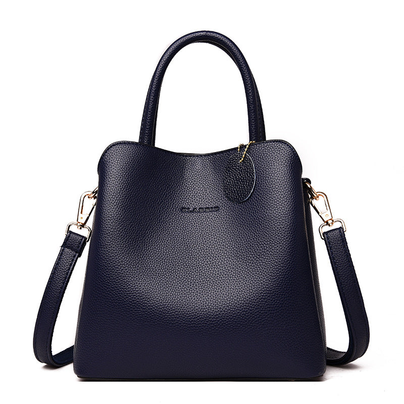 Women's Casual Leather Tote Bag - Stylish Shoulder Bag