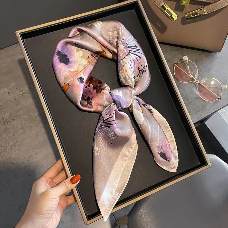 Fashionable Silk Scarf for Women - Versatile Small Square