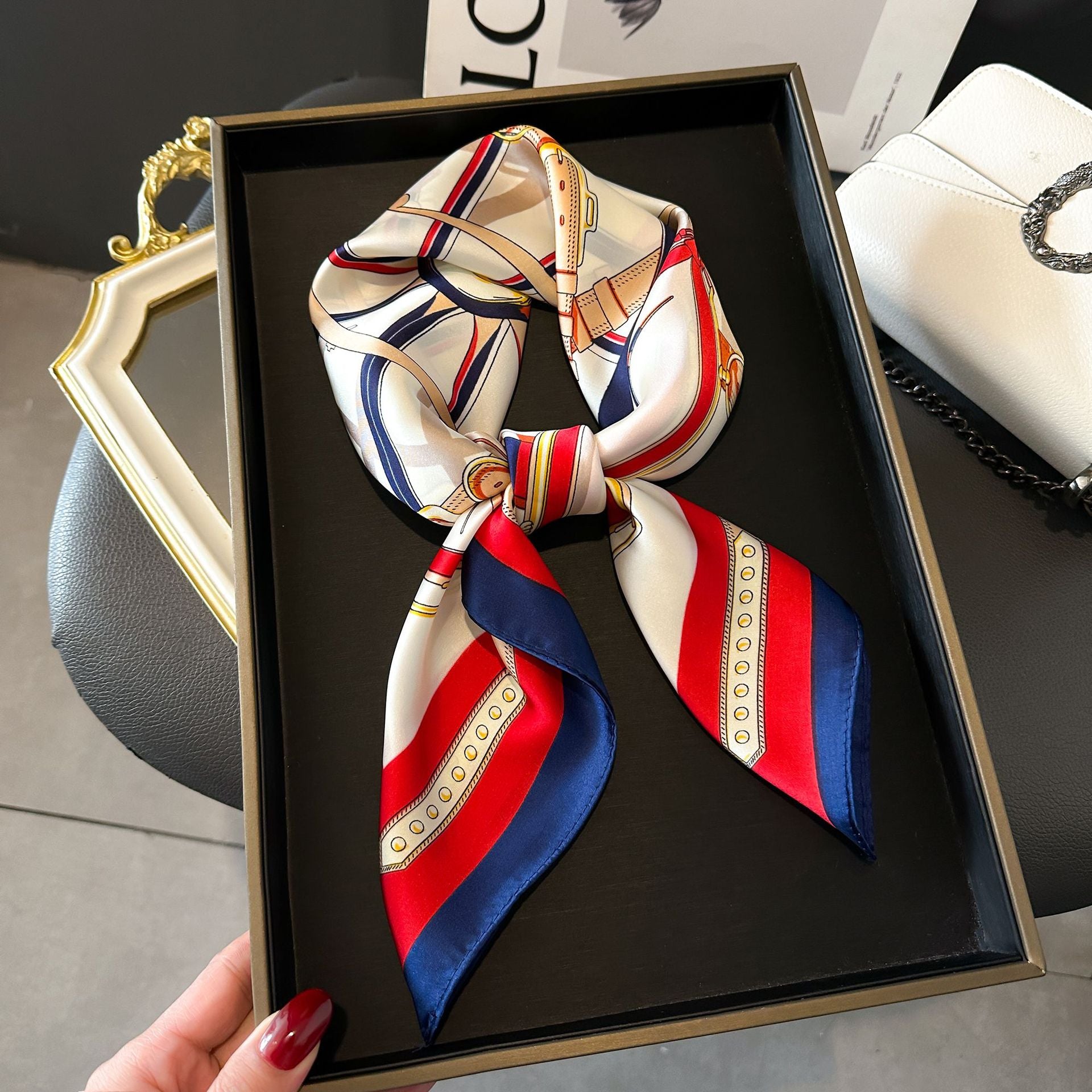 New Striped Silk Scarf - Stylish Professional Accessory