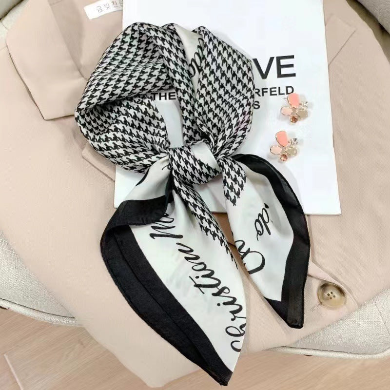 Fashionable Silk Scarf for Women - Versatile Small Square