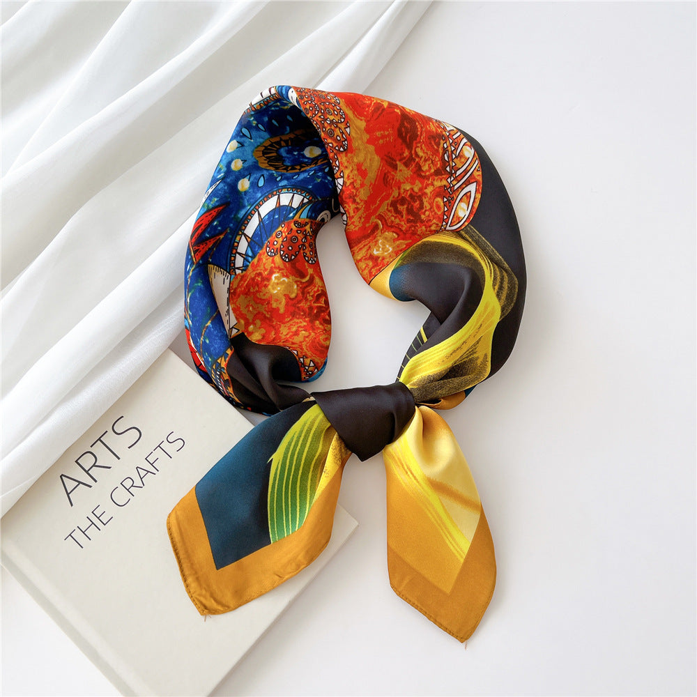 Stylish French Silk Scarf for All Seasons (70cm)