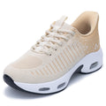 Womens Walking Shoes Slip OnHands Free Sneakers Easy Put On Air Tennis Shoes for Ladies Beige