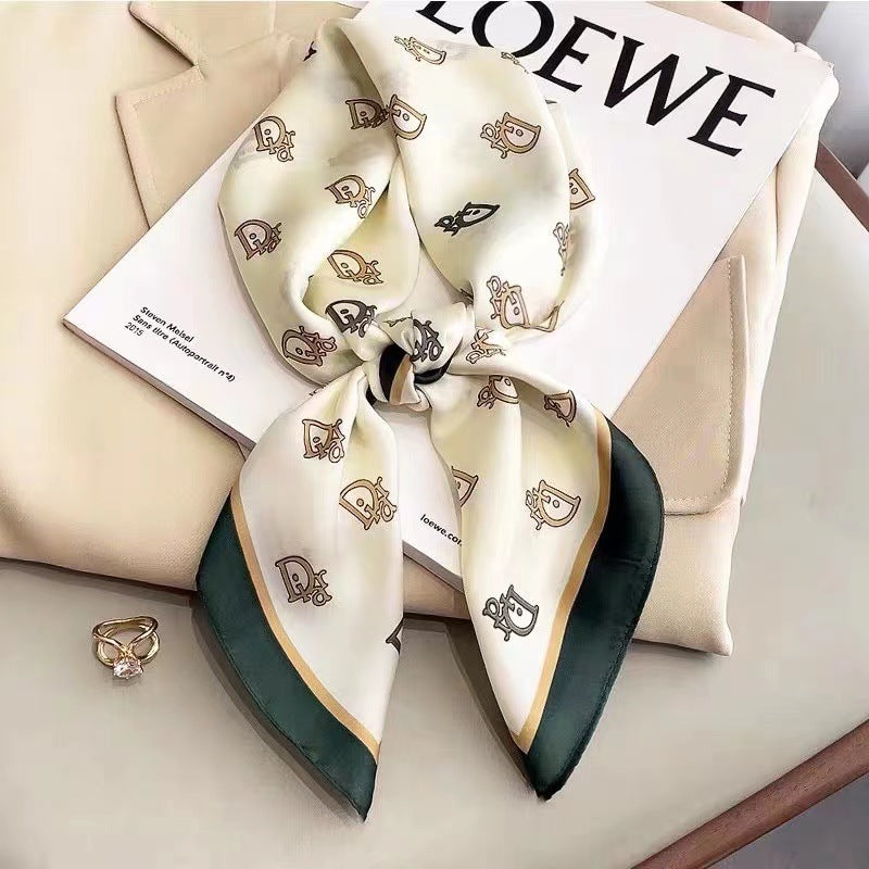 Fashionable Silk Scarf for Women - Versatile Small Square