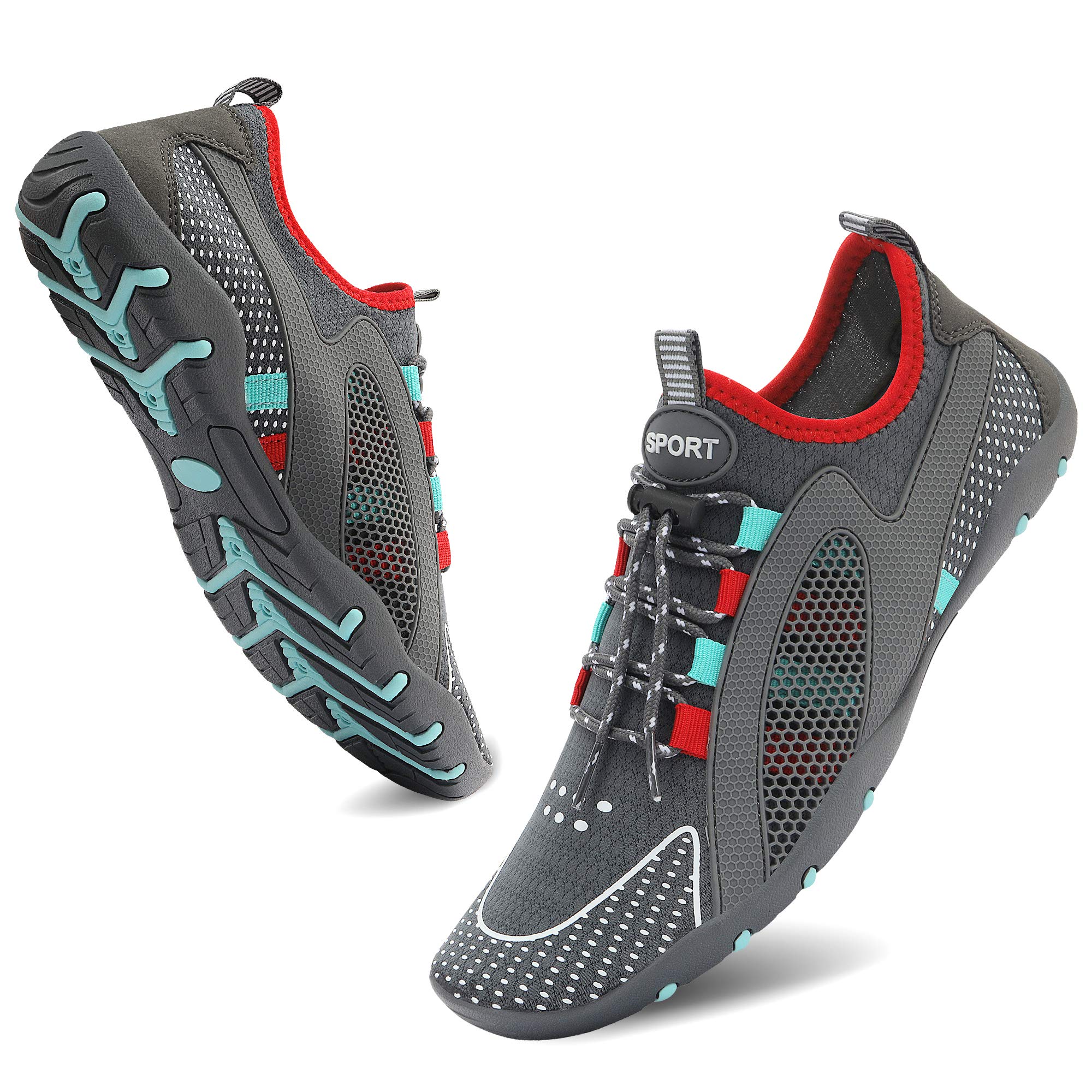 MAYZERO Chaussures d'eau Femme Homme Chaussures de natation Piscine Kayak Surf Chaussures de plage Séchage rapide Chaussures aquatiques Randonnée à bout large