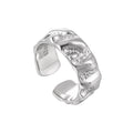S925 Sterling Silver Ring with Simple Geometric Texture