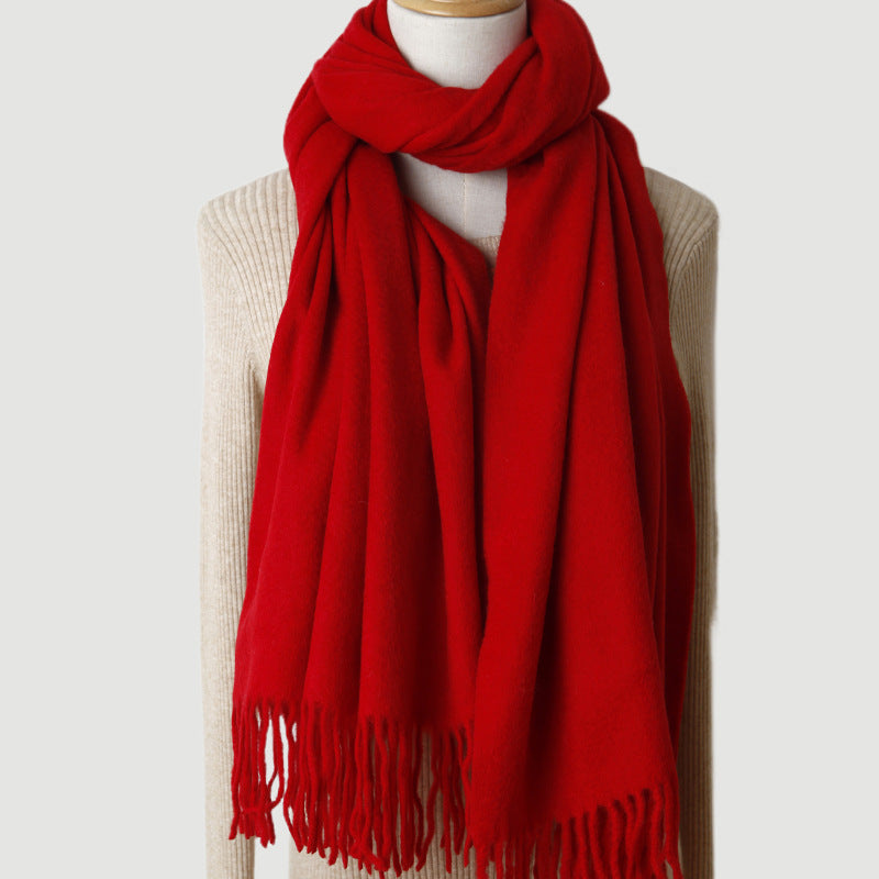Inner Mongolia Pure Cashmere Scarf, Red Women's Shawl