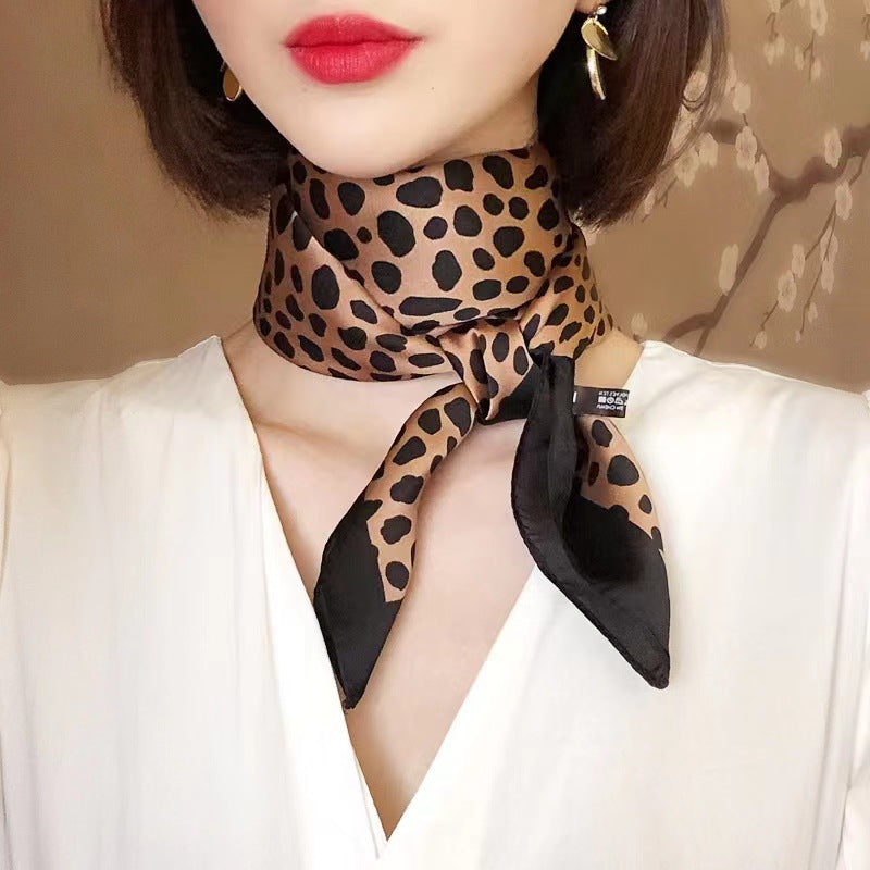 Fashionable Silk Scarf for Women - Versatile Small Square