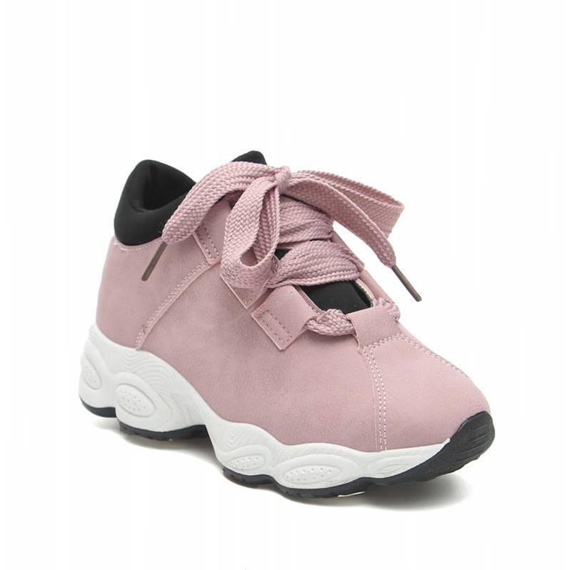 Trendy Women's White Sneakers with Thick Soles