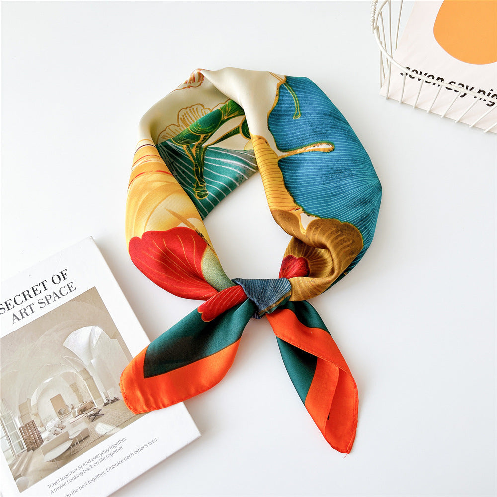 Stylish French Silk Scarf for All Seasons (70cm)