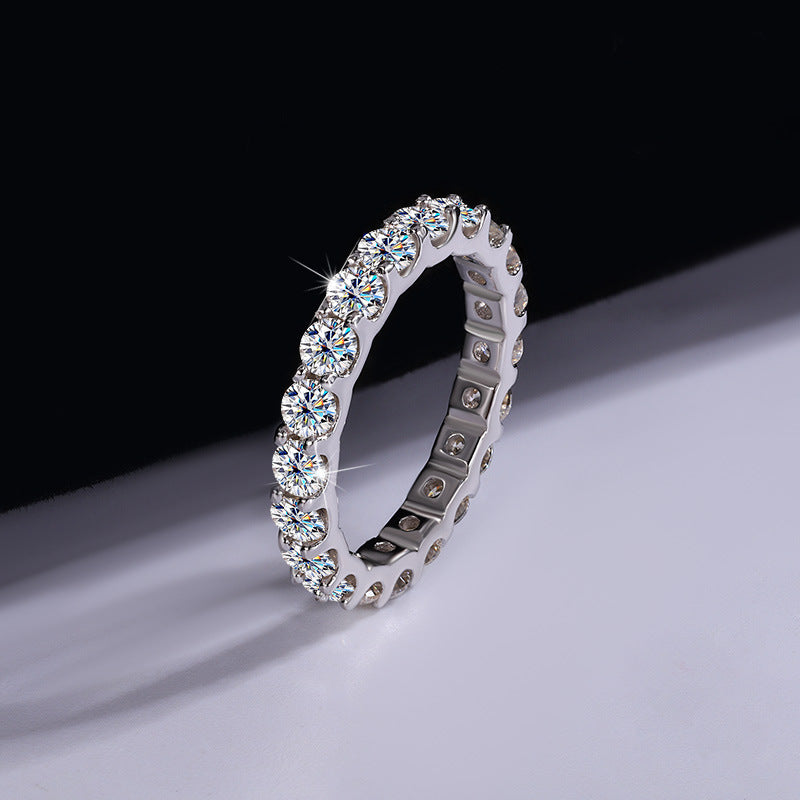 S925 Sterling Silver Moissanite Stackable Diamond Ring