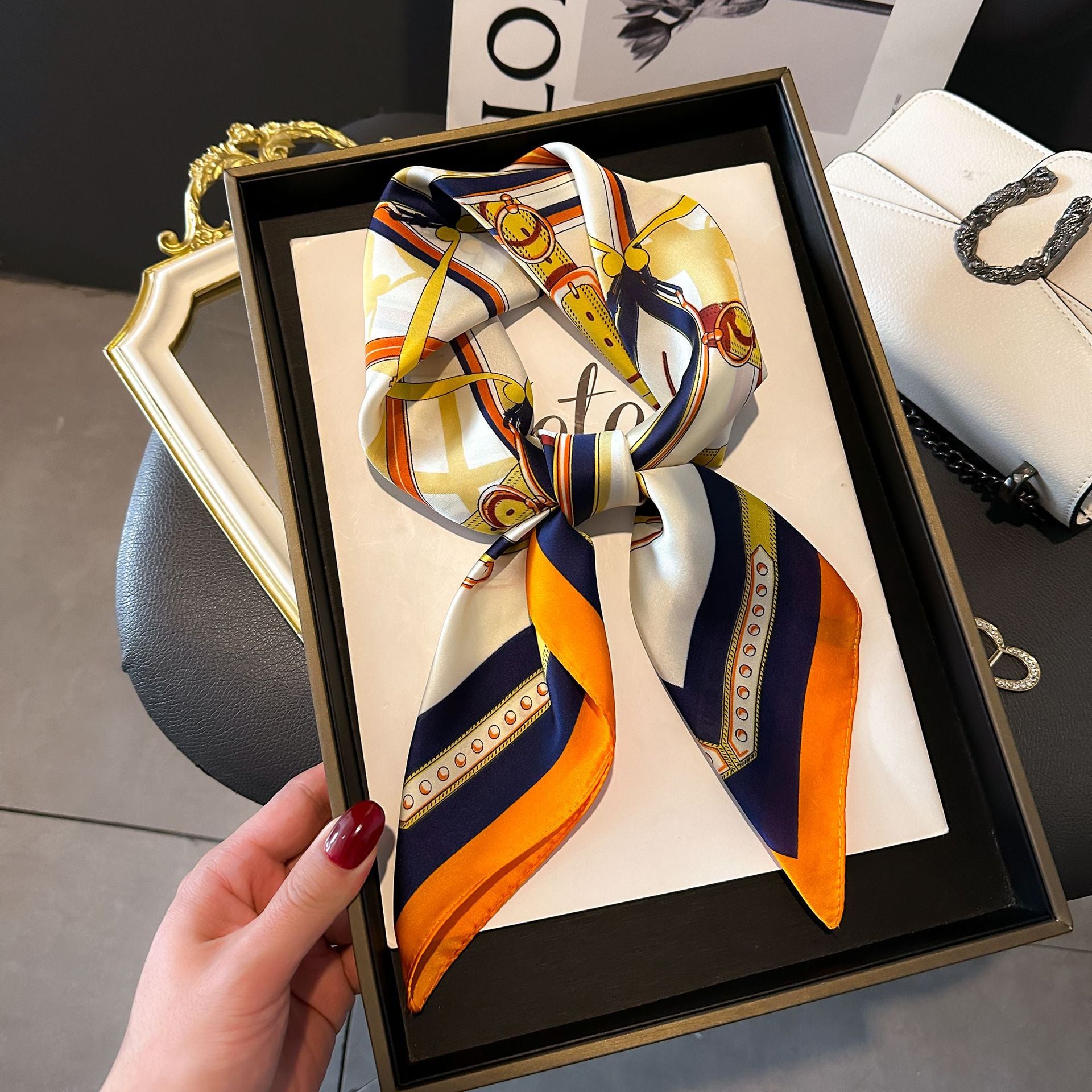 New Striped Silk Scarf - Stylish Professional Accessory
