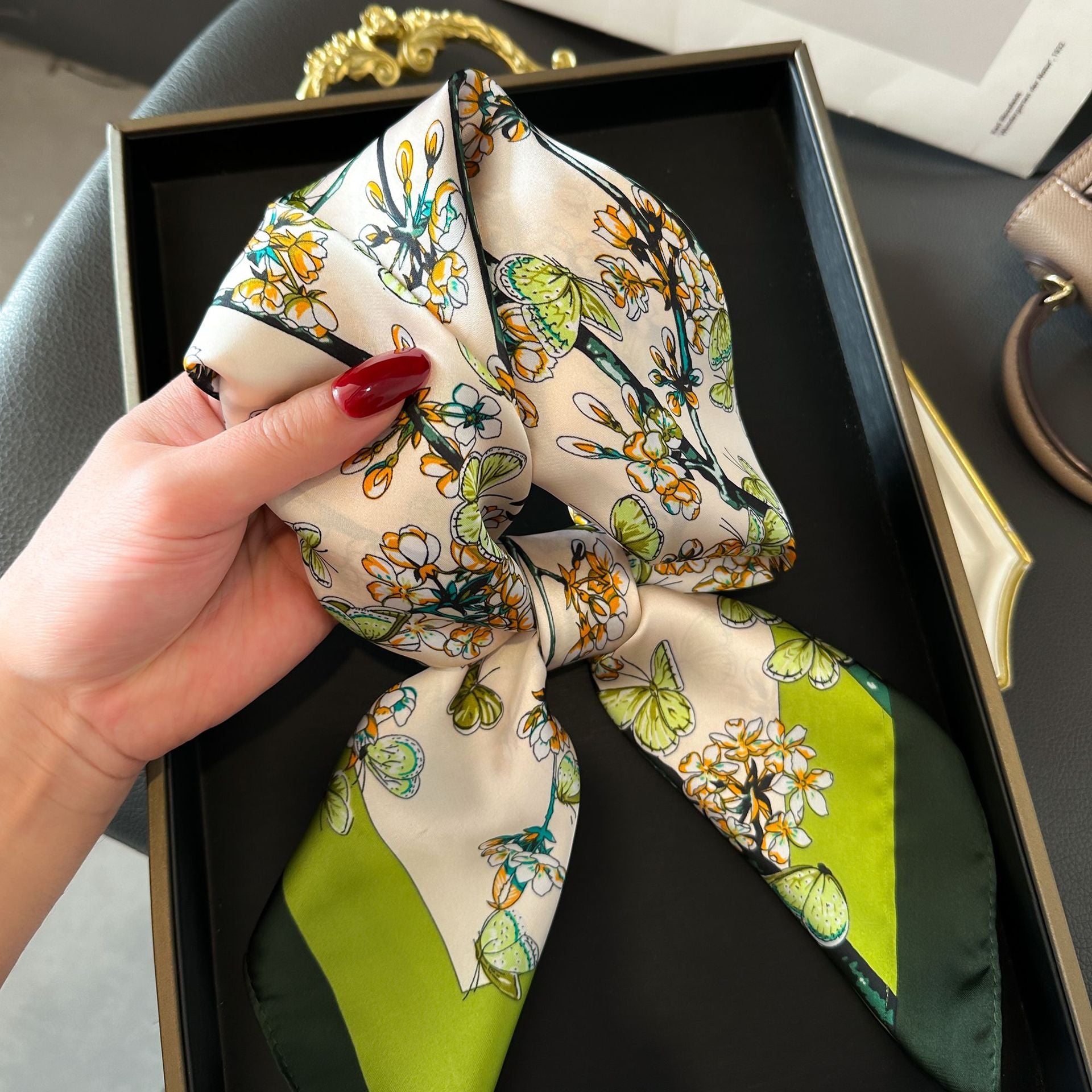 New Striped Silk Scarf - Stylish Professional Accessory