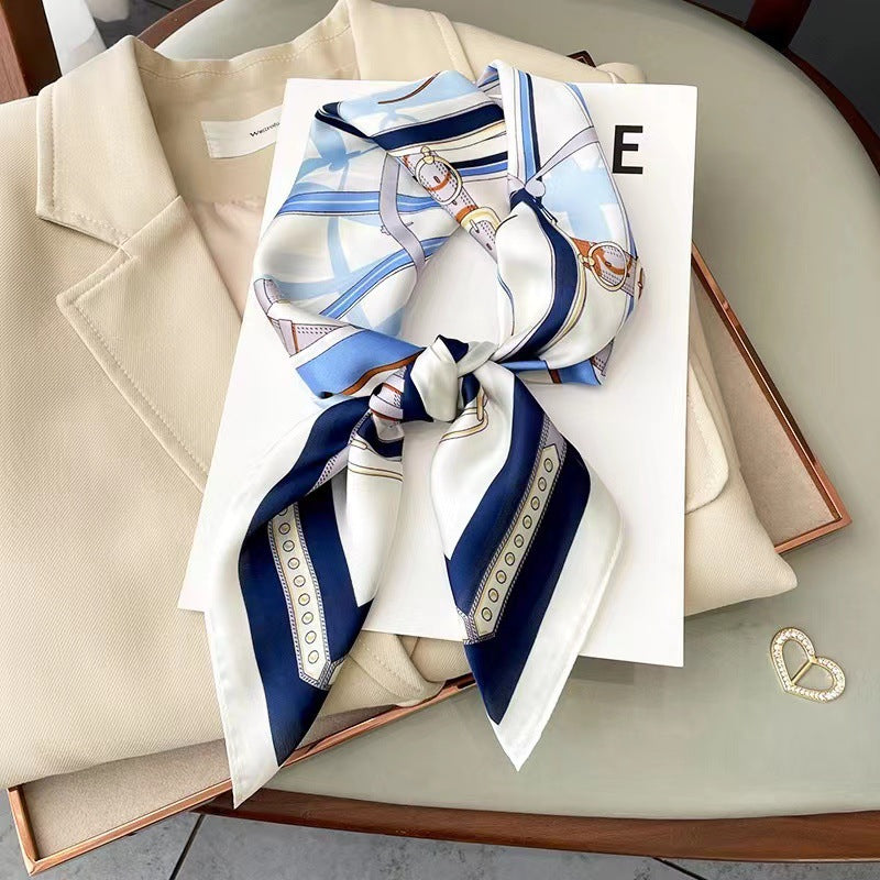 Fashionable Silk Scarf for Women - Versatile Small Square