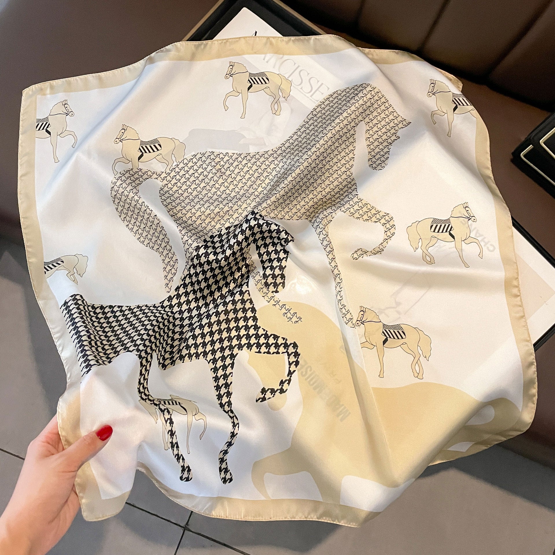 Vintage Silk Scarf - French Style 70cm Square Scarf