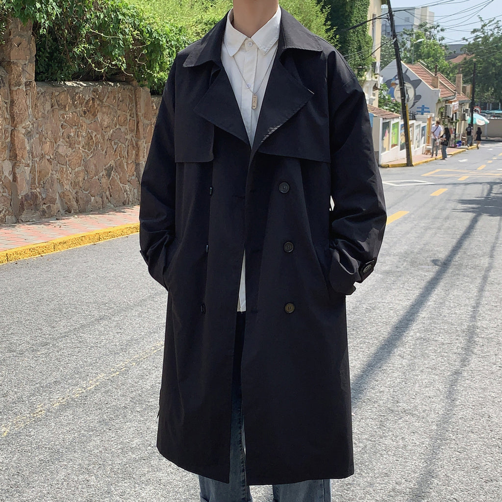 Trench-coat croisé mi-long pour homme