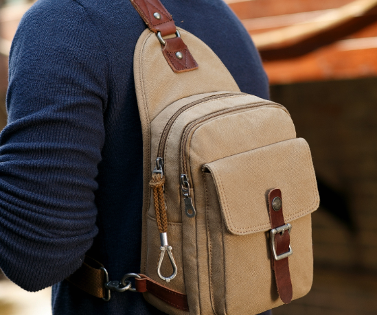 Men's Shoulder Bag, Digital Backpack, Canvas Chest Bag