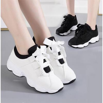 Trendy Women's White Sneakers with Thick Soles