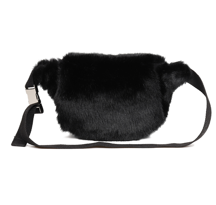 Plush Crossbody Bag and Waist Bag Combo