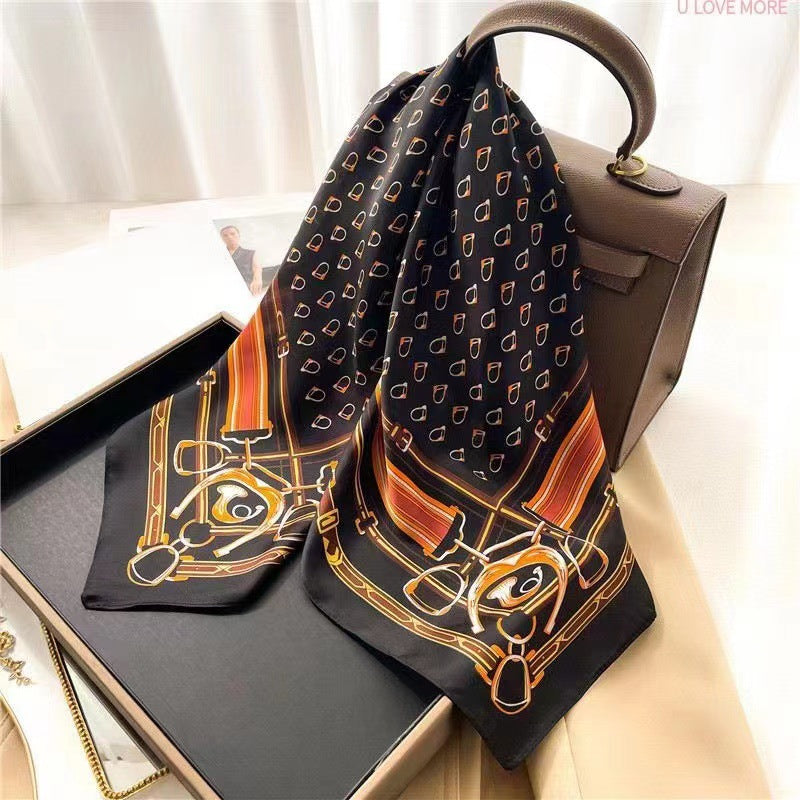 Fashionable Silk Scarf for Women - Versatile Small Square