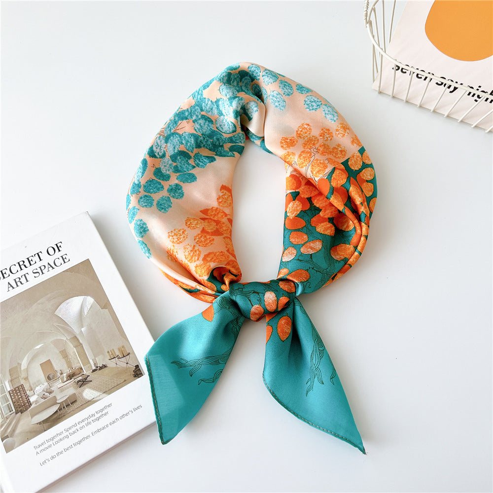 Stylish French Silk Scarf for All Seasons (70cm)