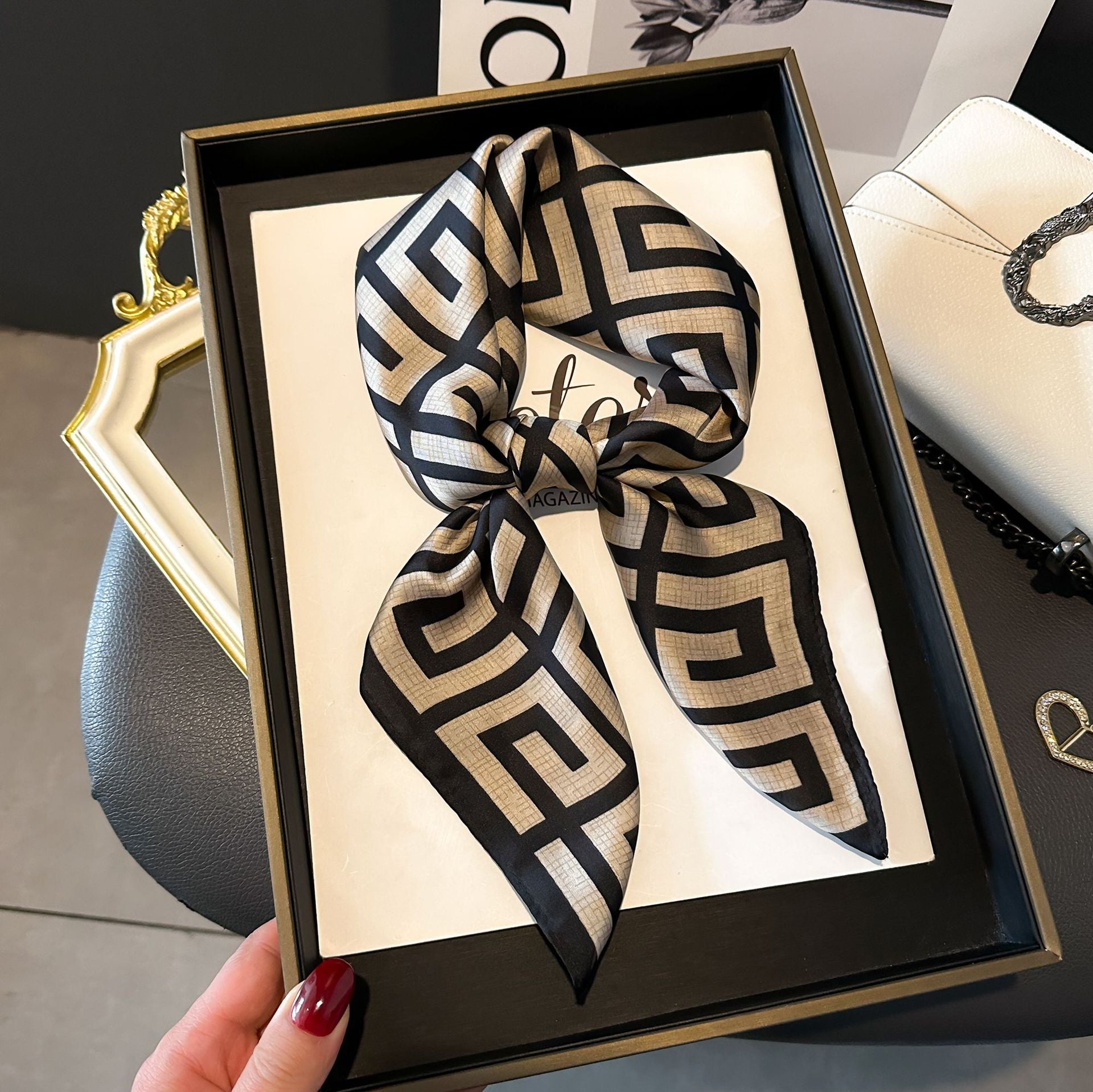 New Striped Silk Scarf - Stylish Professional Accessory