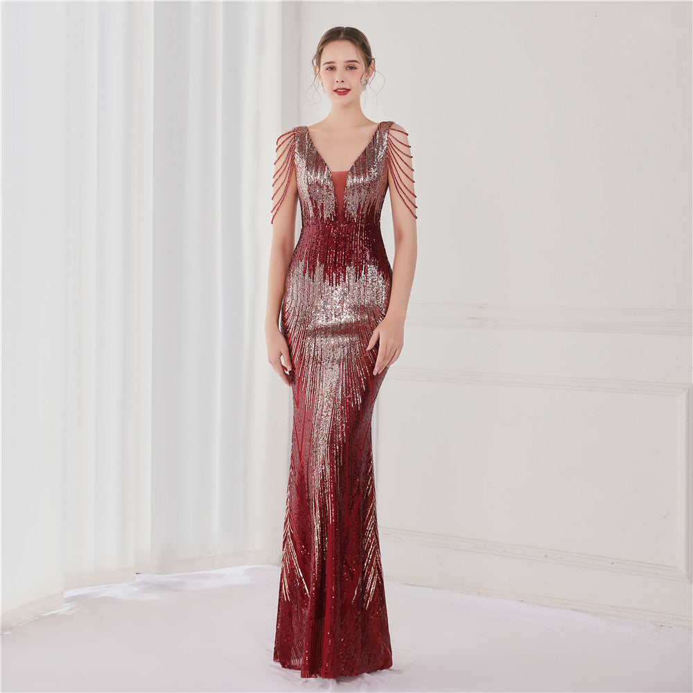 Elegant Sequins Fishtail Formal Dress for Women