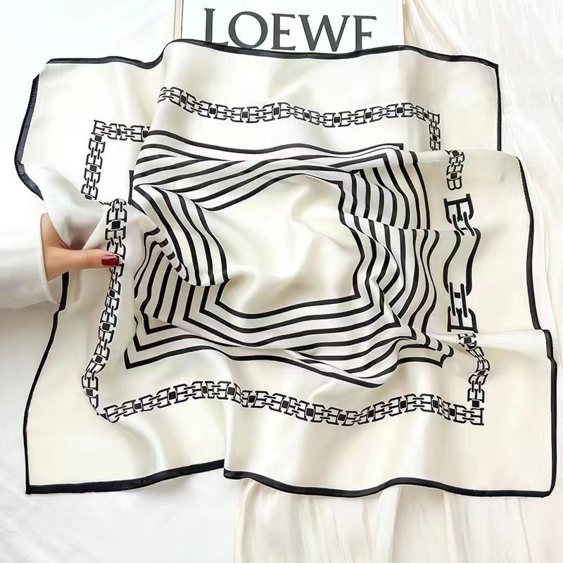 Fashionable Silk Scarf for Women - Versatile Small Square