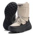 EARLDE Bottes de neige d'hiver pour femmes, imperméables, mi-mollet, doublées de fourrure, chaudes, antidérapantes, pointure femme 8, légères, pour la randonnée en extérieur, chaussures par temps froid, montantes à lacets, kaki 39